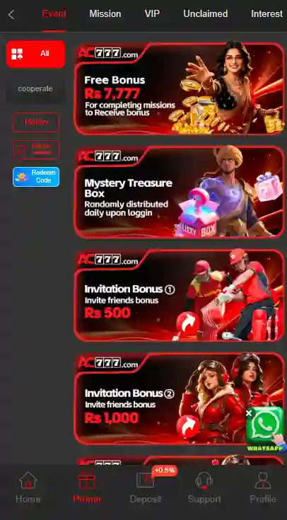AC777 Game Bonuses